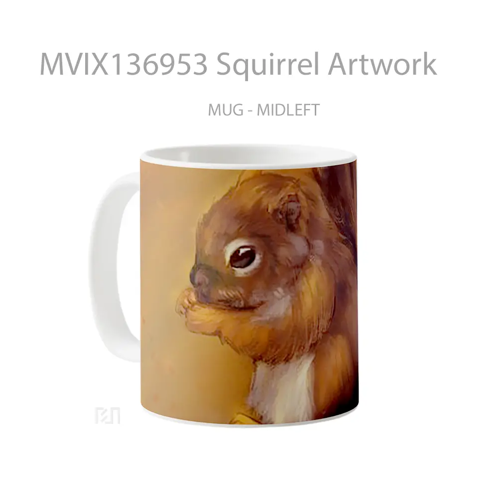 Mug Squirrel Artwork Gelas Seni Modern - All-side / Desain