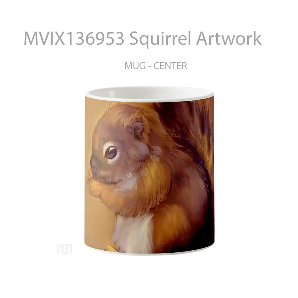 Mug Squirrel Artwork Gelas Seni Modern