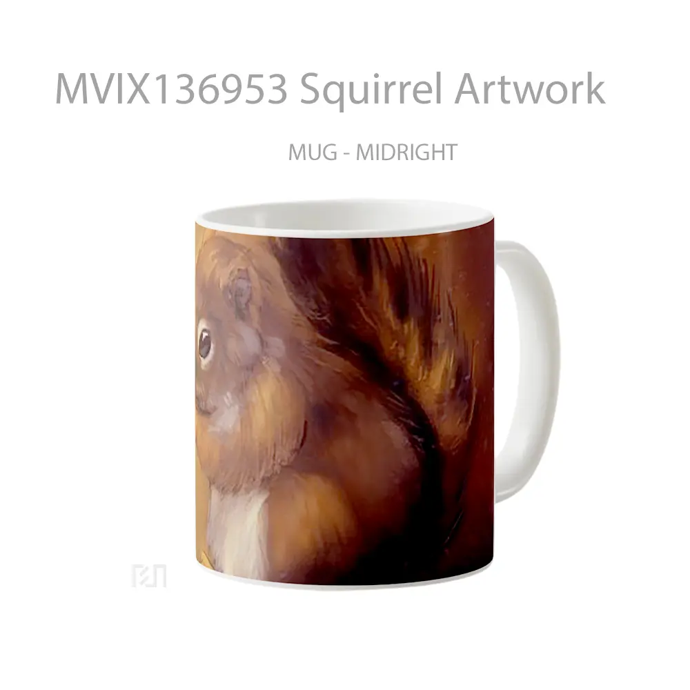 Mug Squirrel Artwork Gelas Seni Modern - All-side / Desain