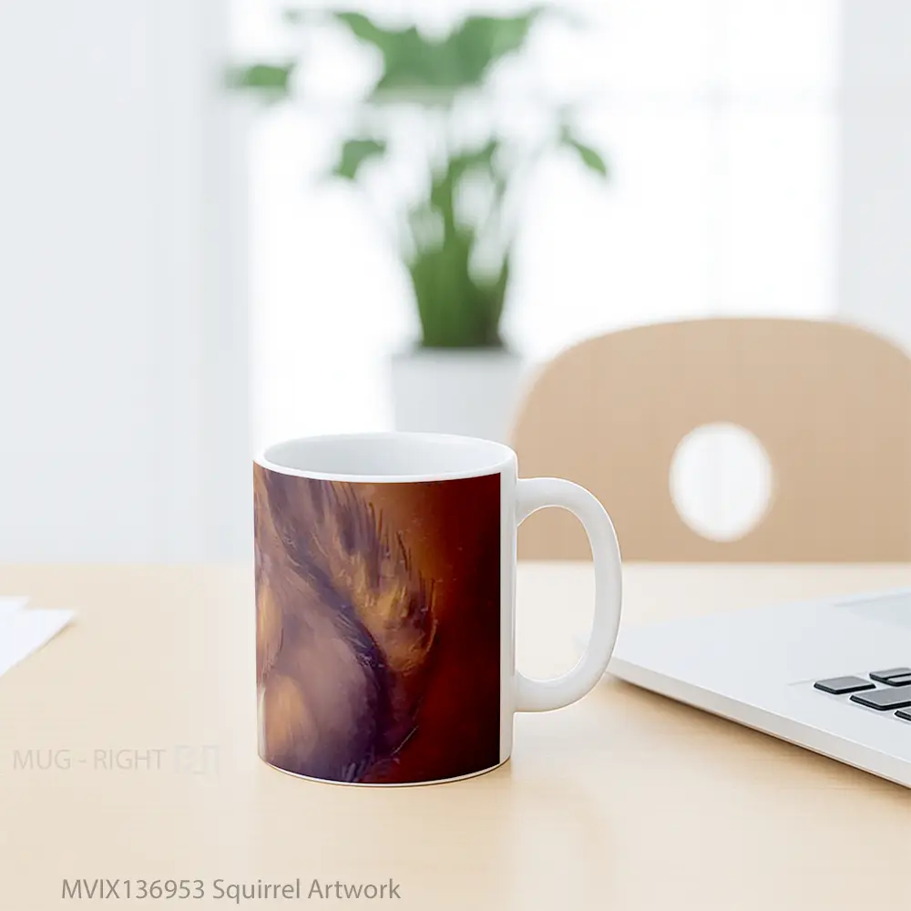 Mug Squirrel Artwork Gelas Seni Modern - All-side / Desain