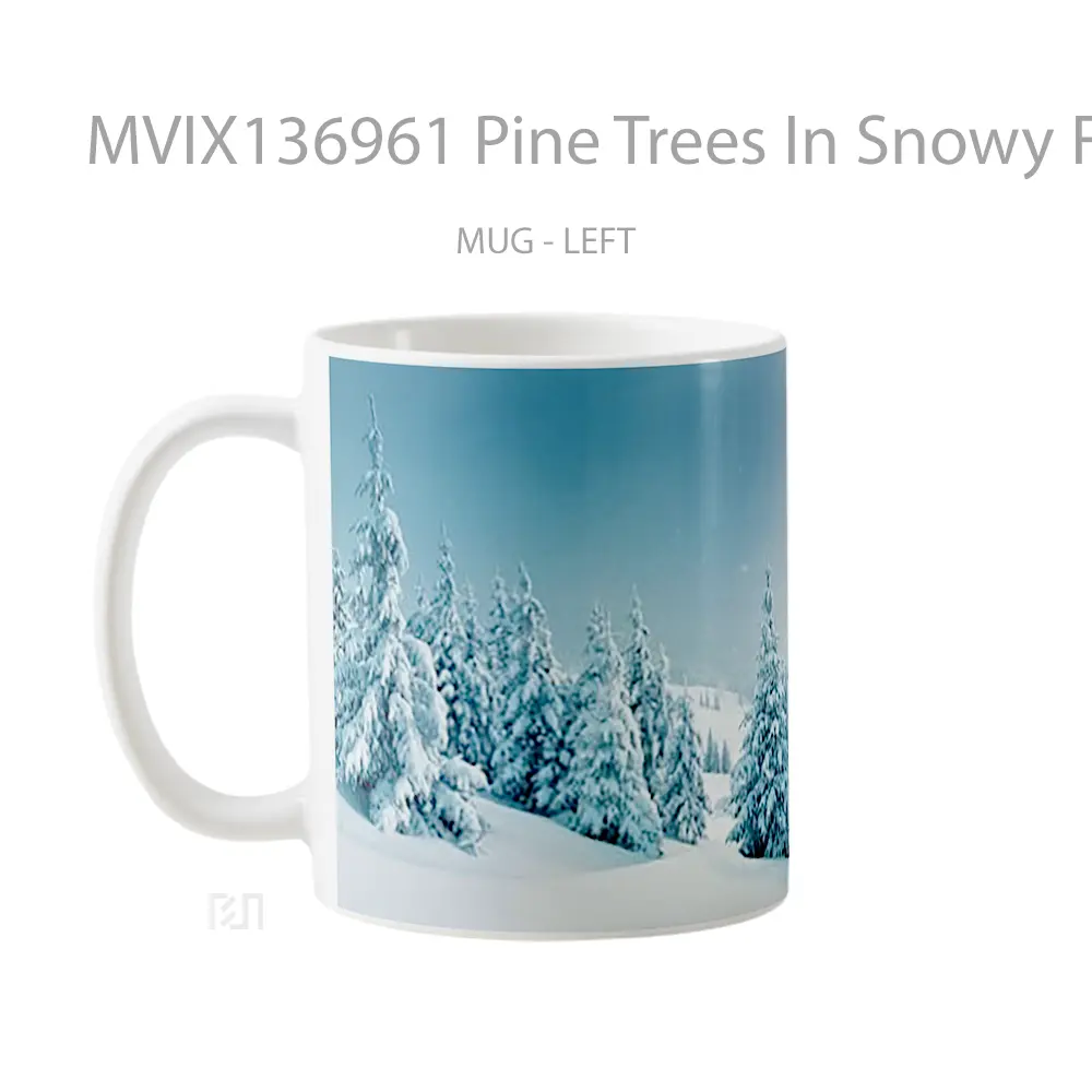 Mug Pine Trees In Snowy Forest Gelas Pemandangan Alam - All-side / Desain
