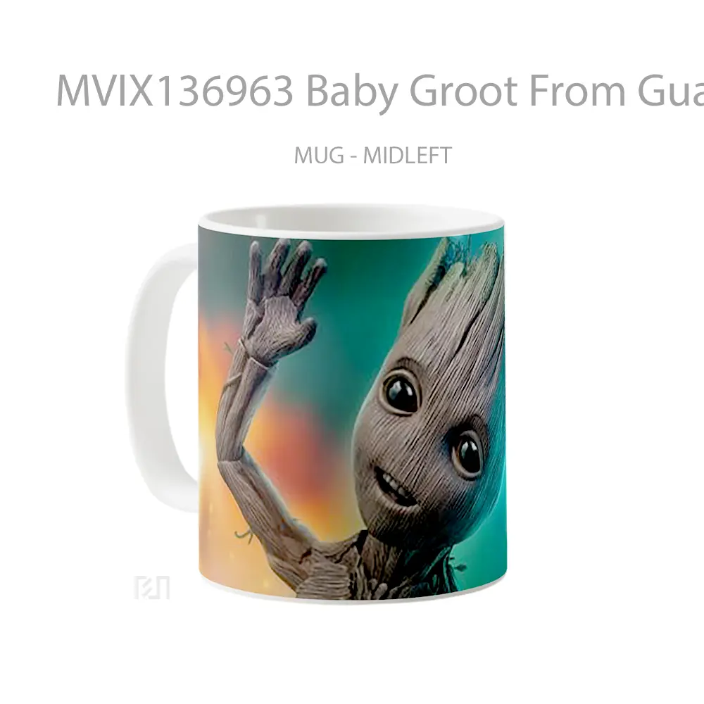 Mug Baby Groot From Guardians Of The Galaxy Gelas Superhero - All-side / Desain