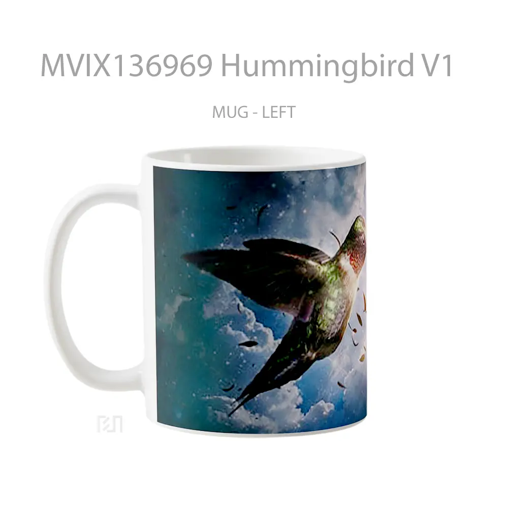 Mug Hummingbird V1 Gelas Keramik Unik - All-side / Desain