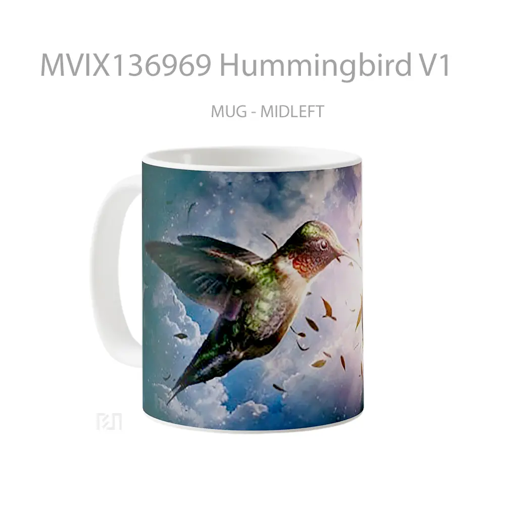 Mug Hummingbird V1 Gelas Keramik Unik - All-side / Desain