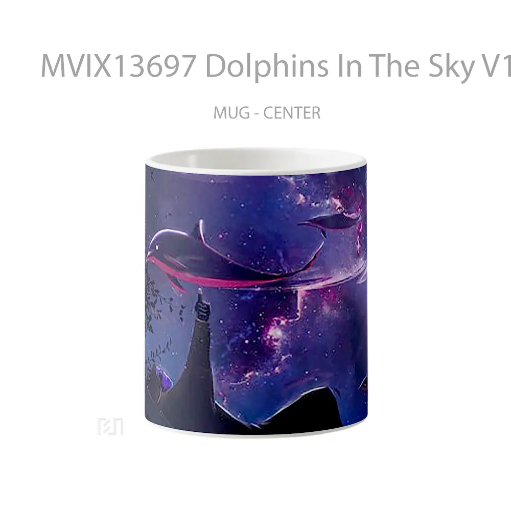 Mug Dolphins In The Sky V1 Gelas Hewan Lucu