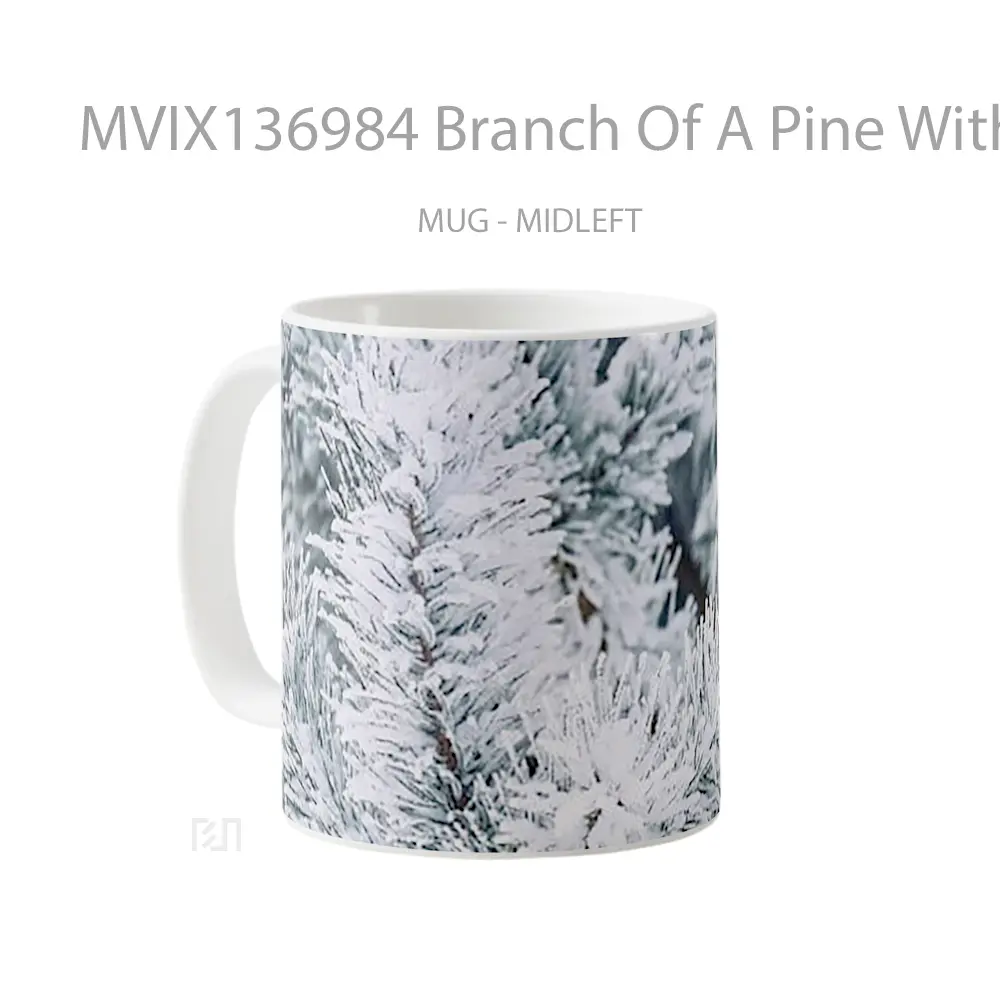 Mug Branch Of A Pine With Snow Gelas Pemandangan Alam - All-side / Desain