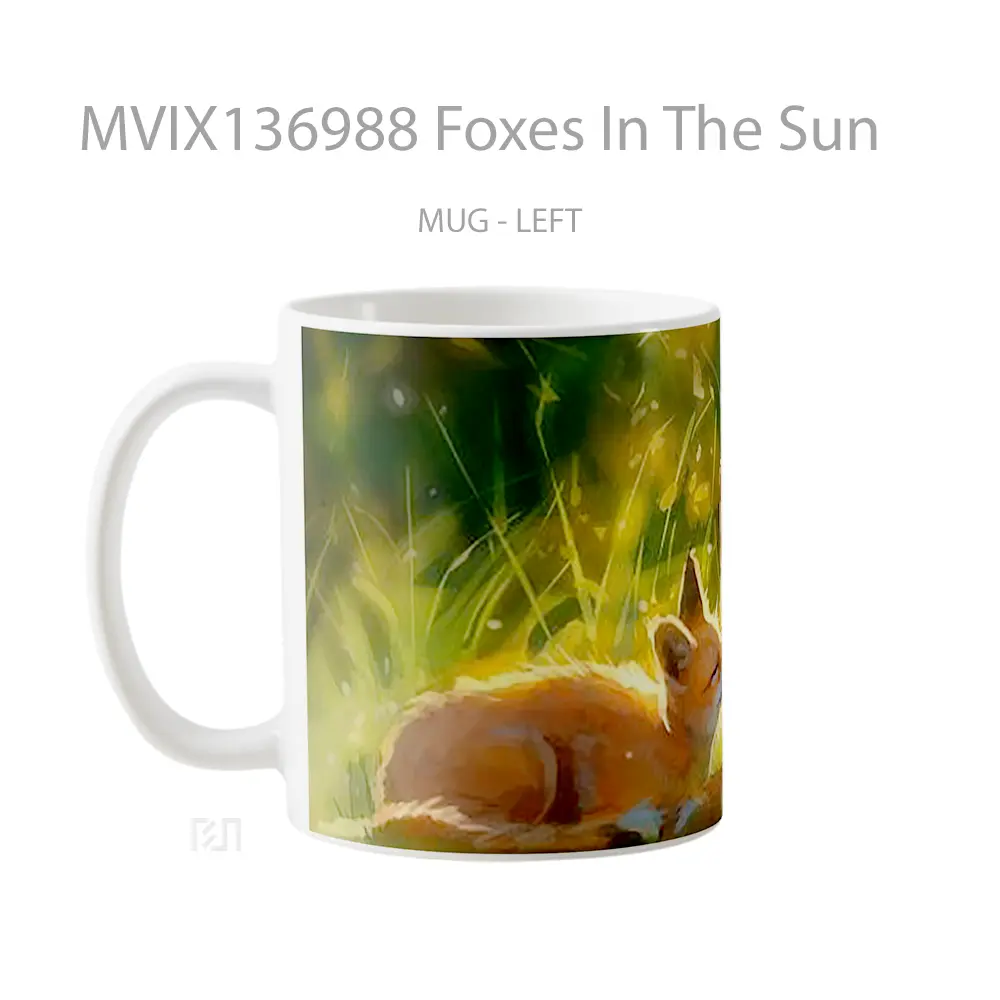 Mug Foxes In The Sun Gelas Hewan Lucu - All-side / Desain