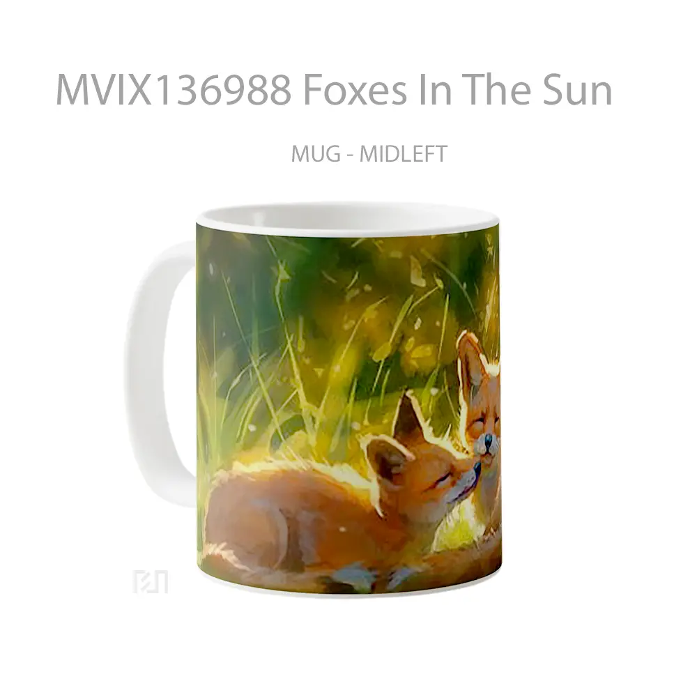 Mug Foxes In The Sun Gelas Hewan Lucu - All-side / Desain