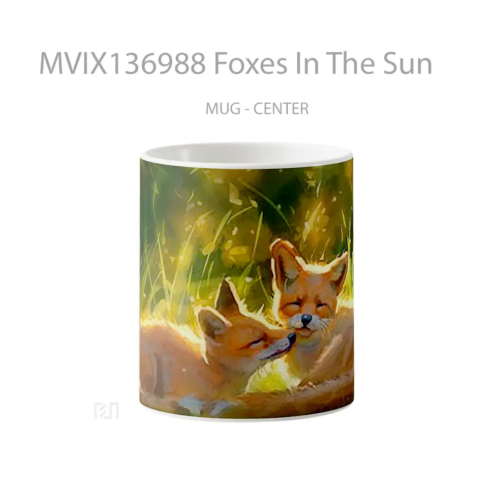 Mug Foxes In The Sun Gelas Hewan Lucu