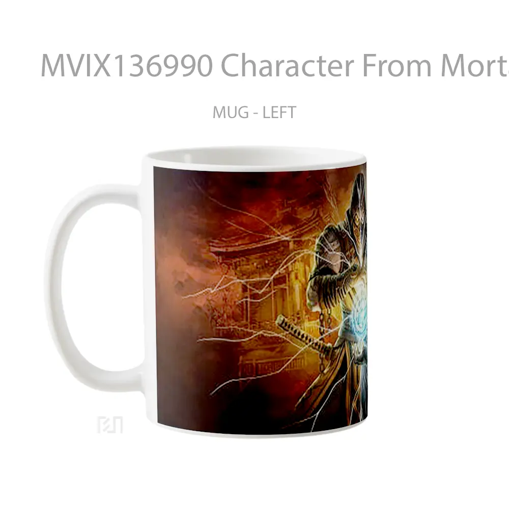 Mug Character From Mortal Kombat Scorpion Gelas Keramik Unik - All-side / Desain