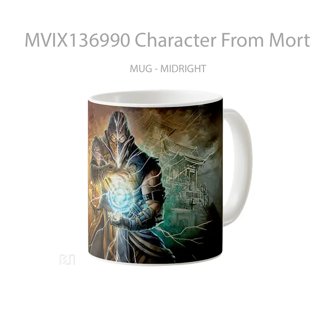 Mug Character From Mortal Kombat Scorpion Gelas Keramik Unik - All-side / Desain