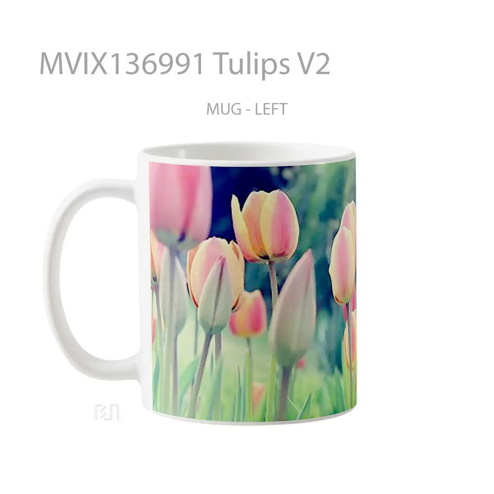 Mug Tulips V2 Gelas Keramik Unik - All-side / Desain
