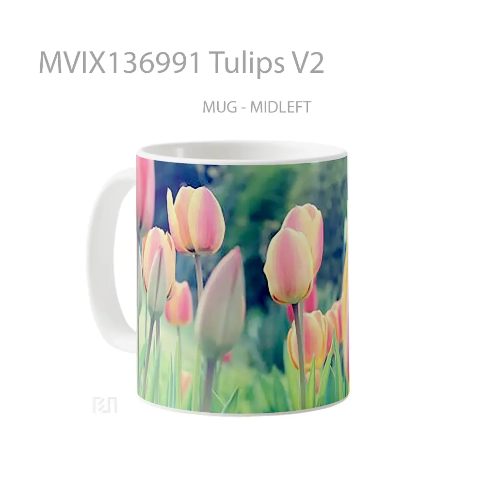 Mug Tulips V2 Gelas Keramik Unik - All-side / Desain