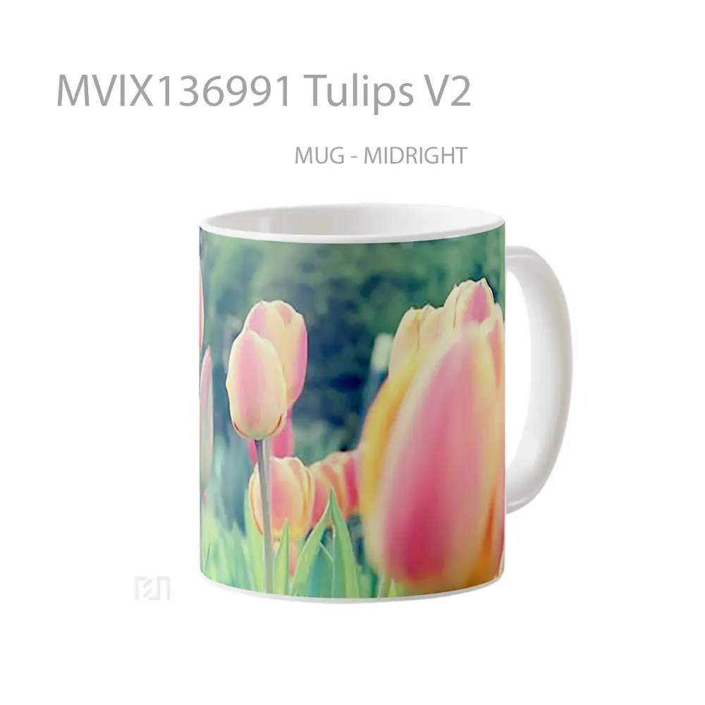 Mug Tulips V2 Gelas Keramik Unik - All-side / Desain