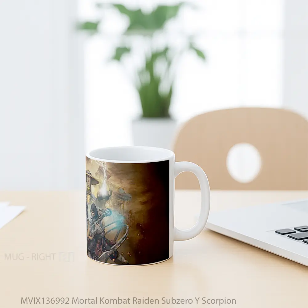 Mug Mortal Kombat Raiden Subzero Y Scorpion Gelas Keramik Unik - All-side / Desain