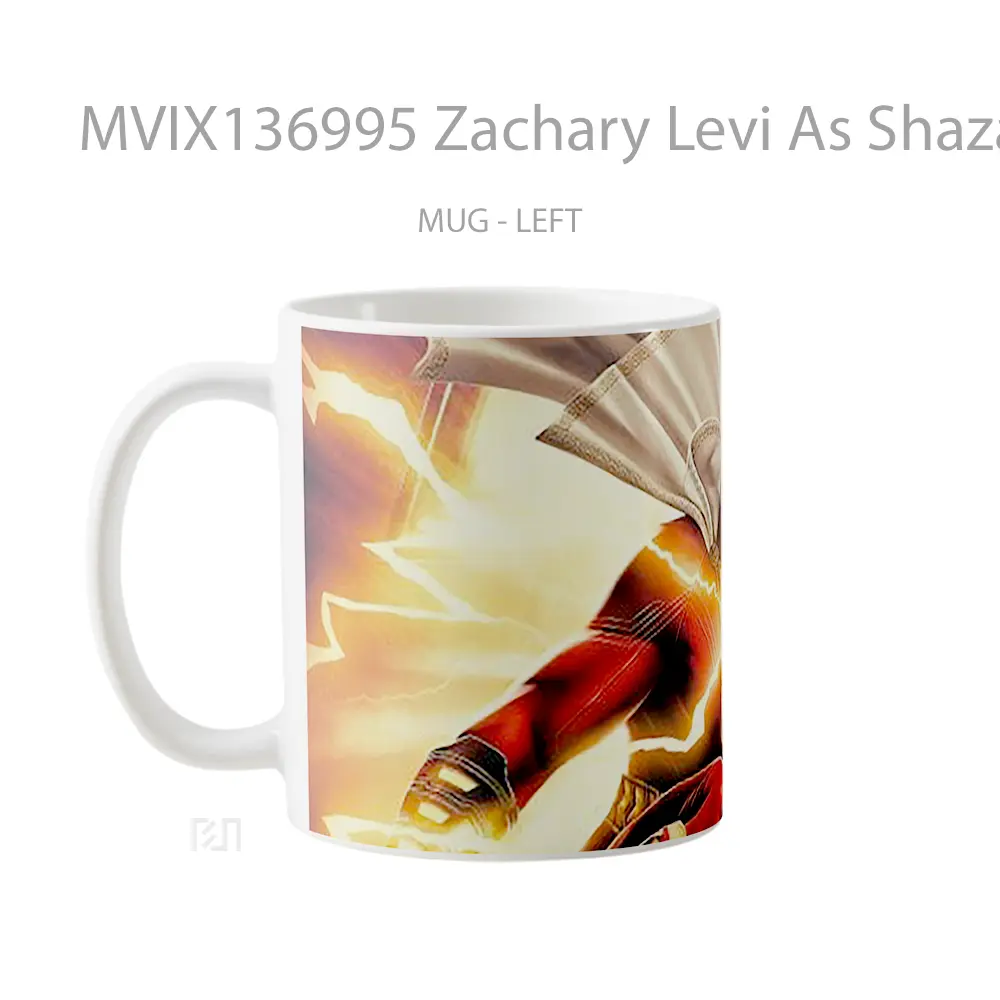 Mug Zachary Levi As Shazam Fanart Gelas Superhero - All-side / Desain