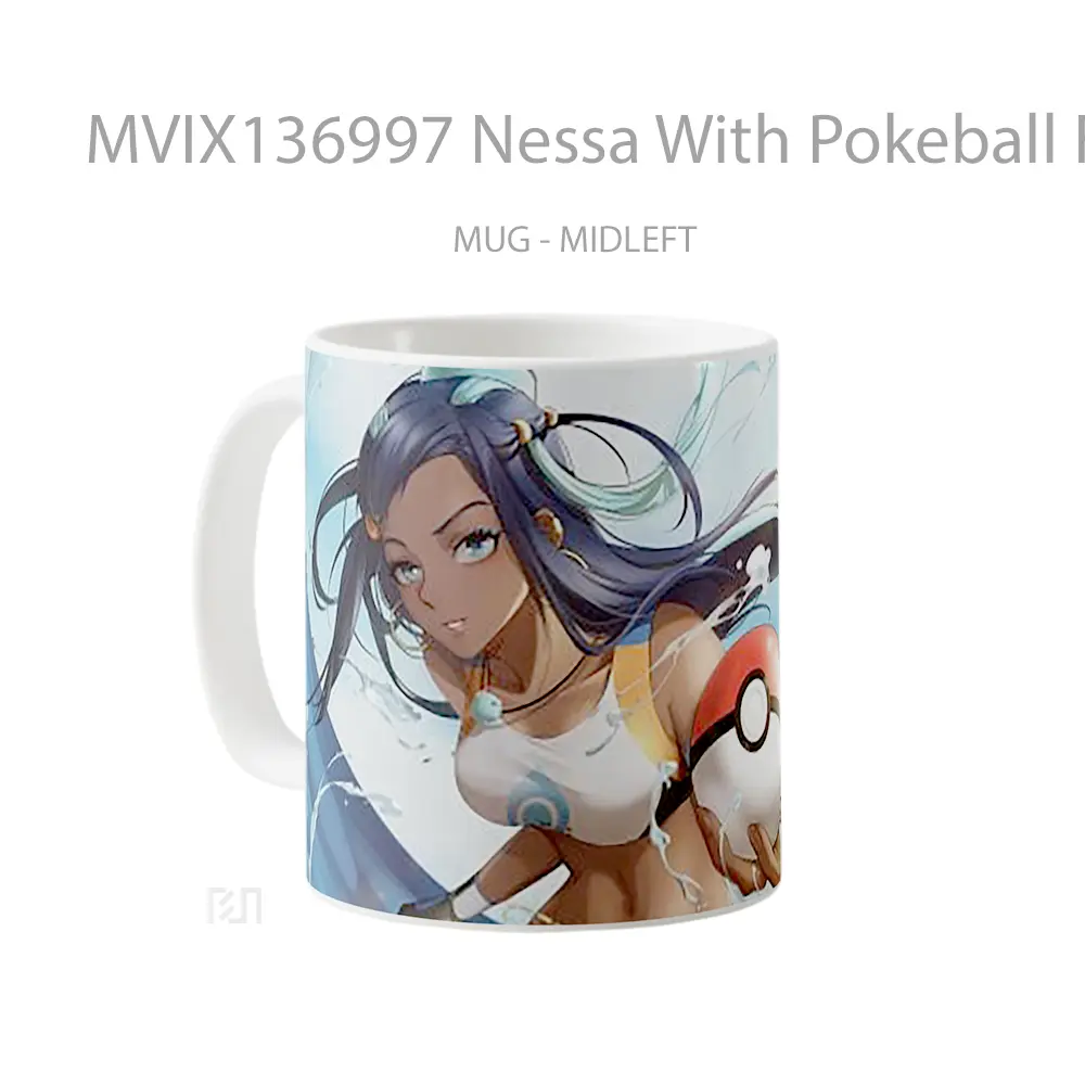 Mug Nessa With Pokeball From Pokemon Sword And Shield Cangkir Anime - All-side / Desain