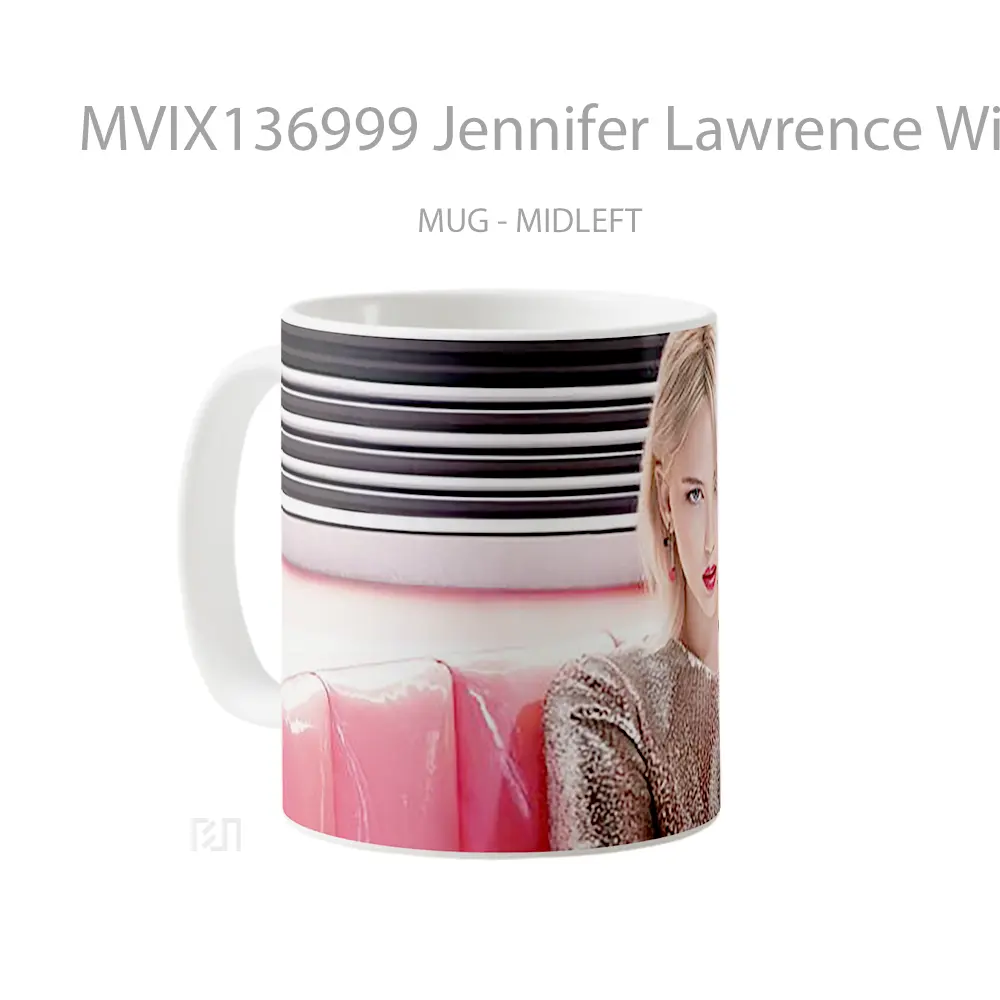 Mug Jennifer Lawrence With Red Lips Gelas Keramik Unik - All-side / Desain