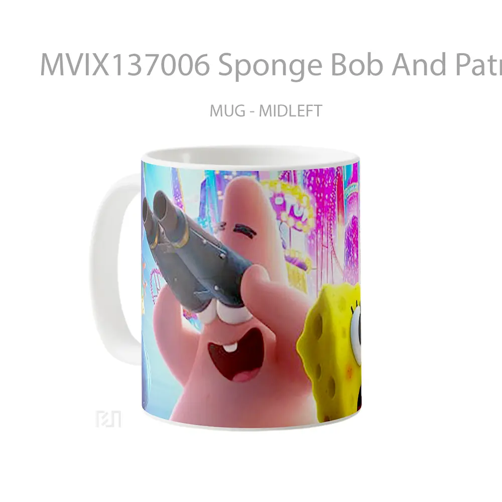 Mug Sponge Bob And Patrick In Sponge On The Run Gelas Keramik Unik - All-side / Desain