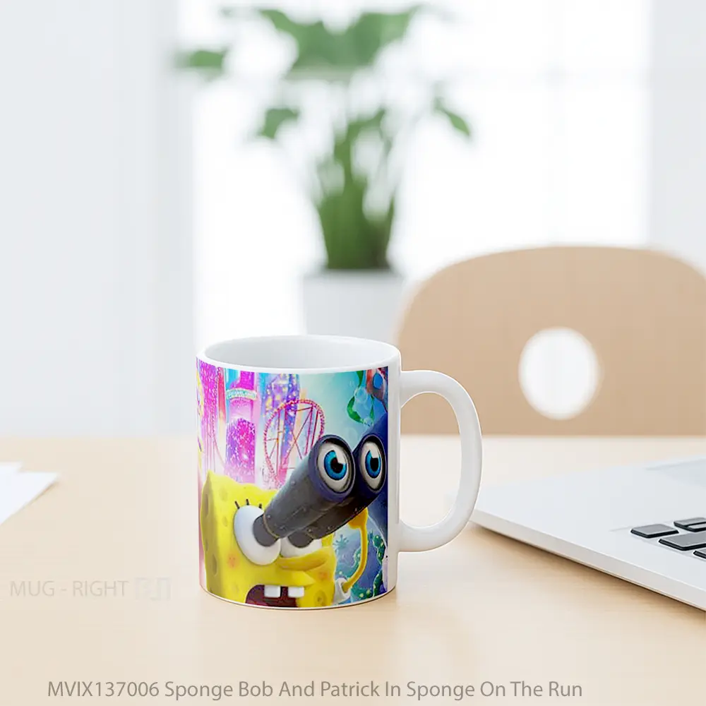 Mug Sponge Bob And Patrick In Sponge On The Run Gelas Keramik Unik - All-side / Desain