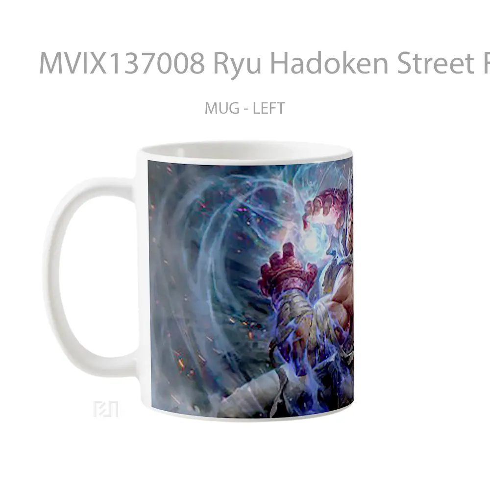 Mug Ryu Hadoken Street Frighter Gelas Keramik Unik - Tampak Kanan