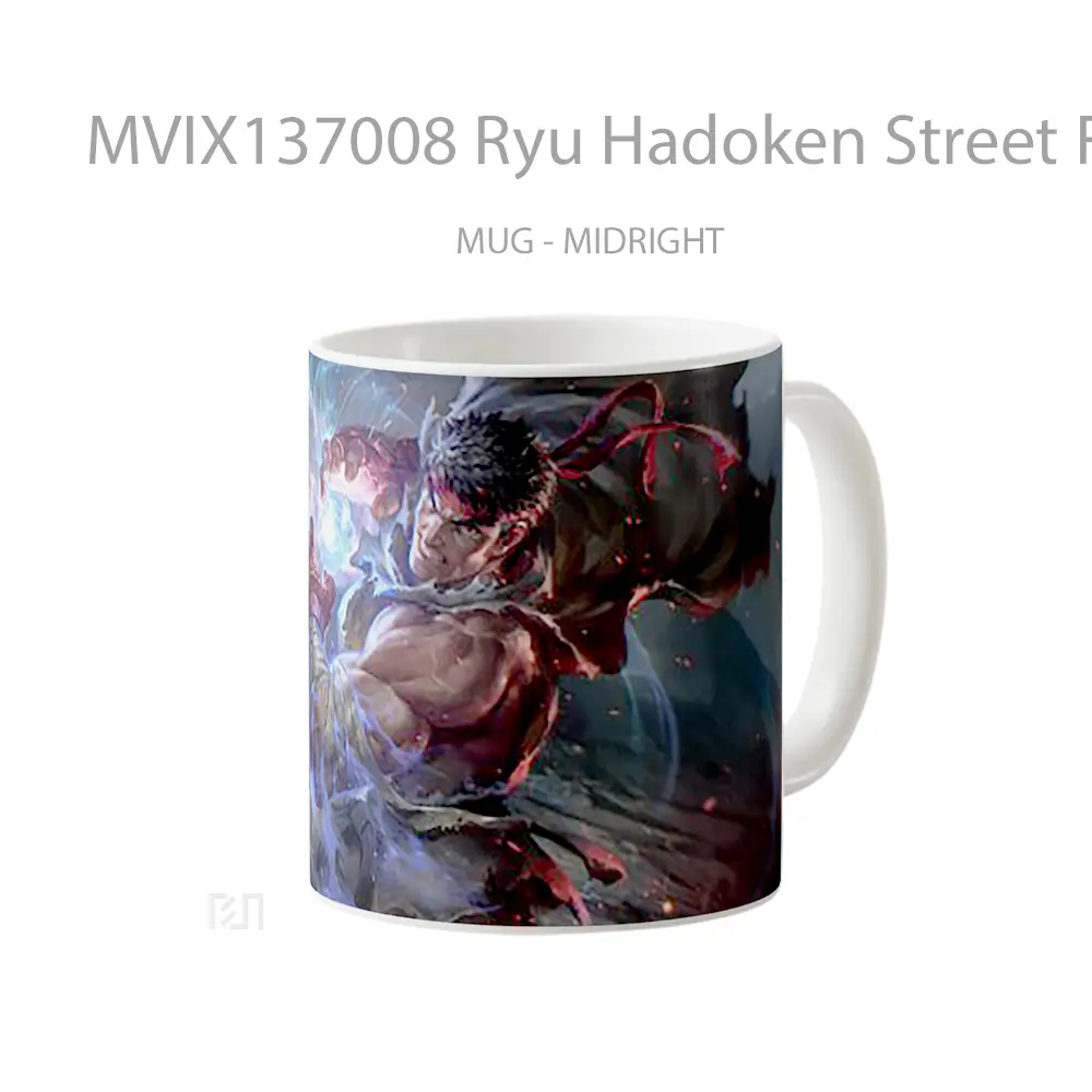 Mug Ryu Hadoken Street Frighter Gelas Keramik Unik - Tampak Kanan