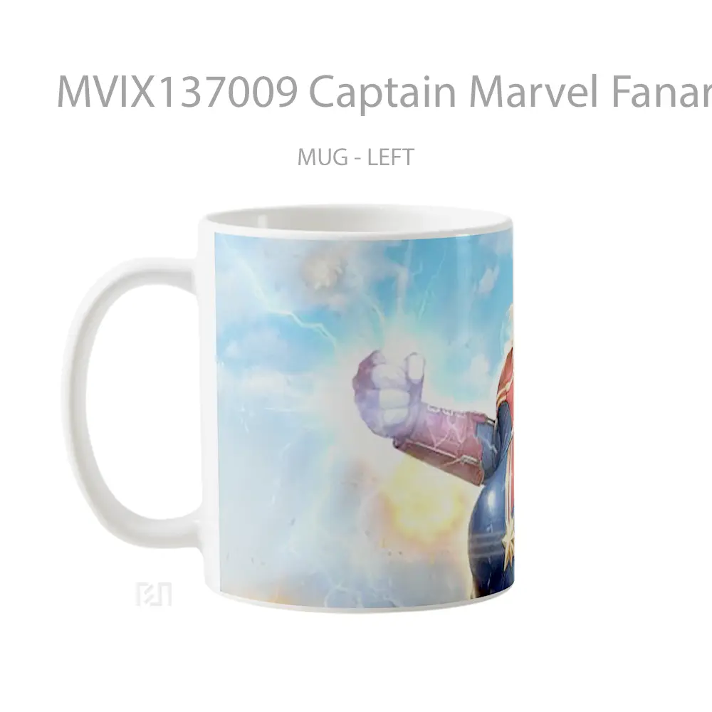 Mug Captain Marvel Fanart V1 Gelas Superhero - All-side / Desain