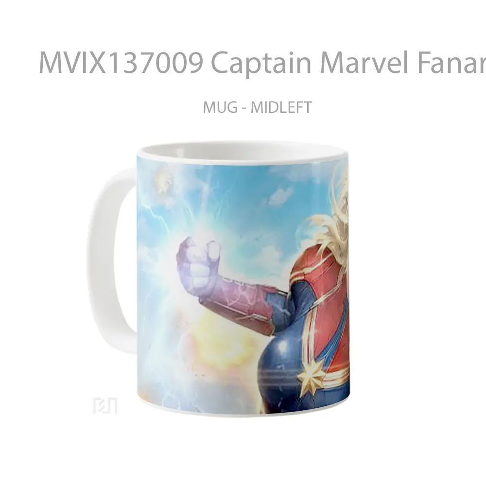 Mug Captain Marvel Fanart V1 Gelas Superhero - All-side / Desain