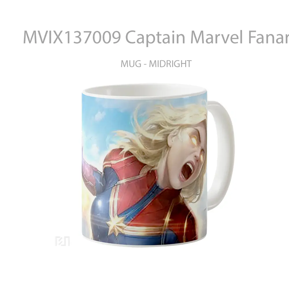 Mug Captain Marvel Fanart V1 Gelas Superhero - All-side / Desain