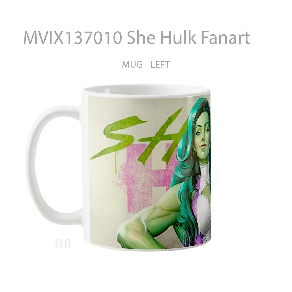 Mug She Hulk Fanart Gelas Superhero - All-side / Desain