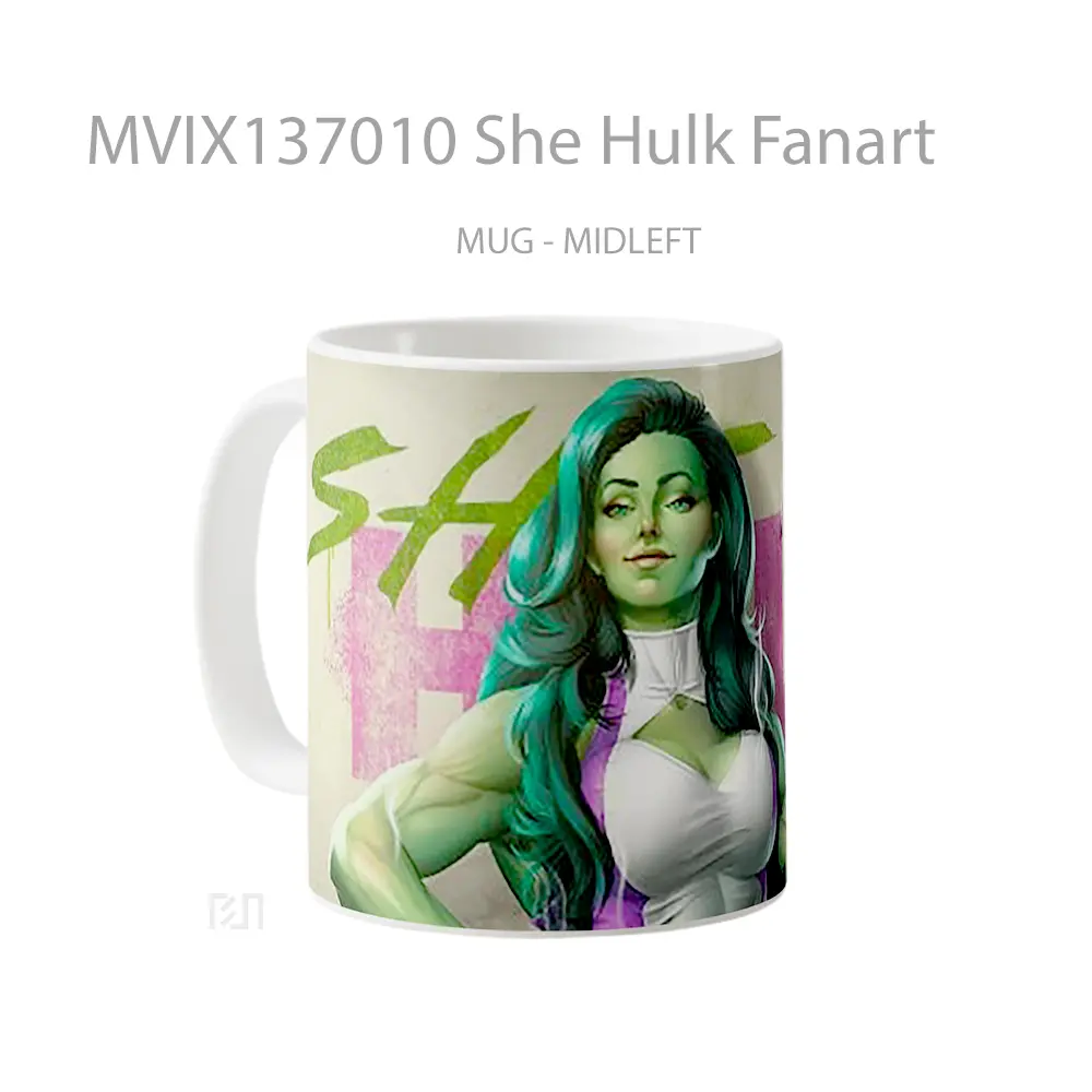 Mug She Hulk Fanart Gelas Superhero - All-side / Desain