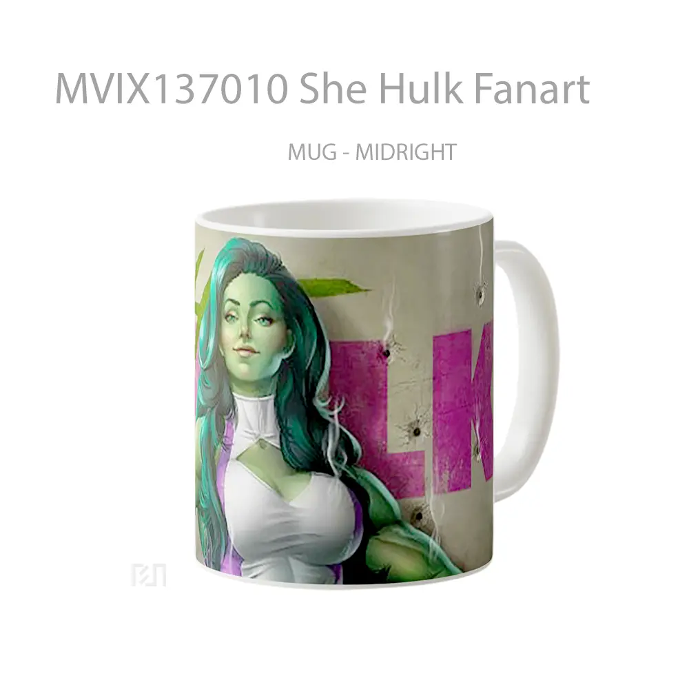 Mug She Hulk Fanart Gelas Superhero - All-side / Desain