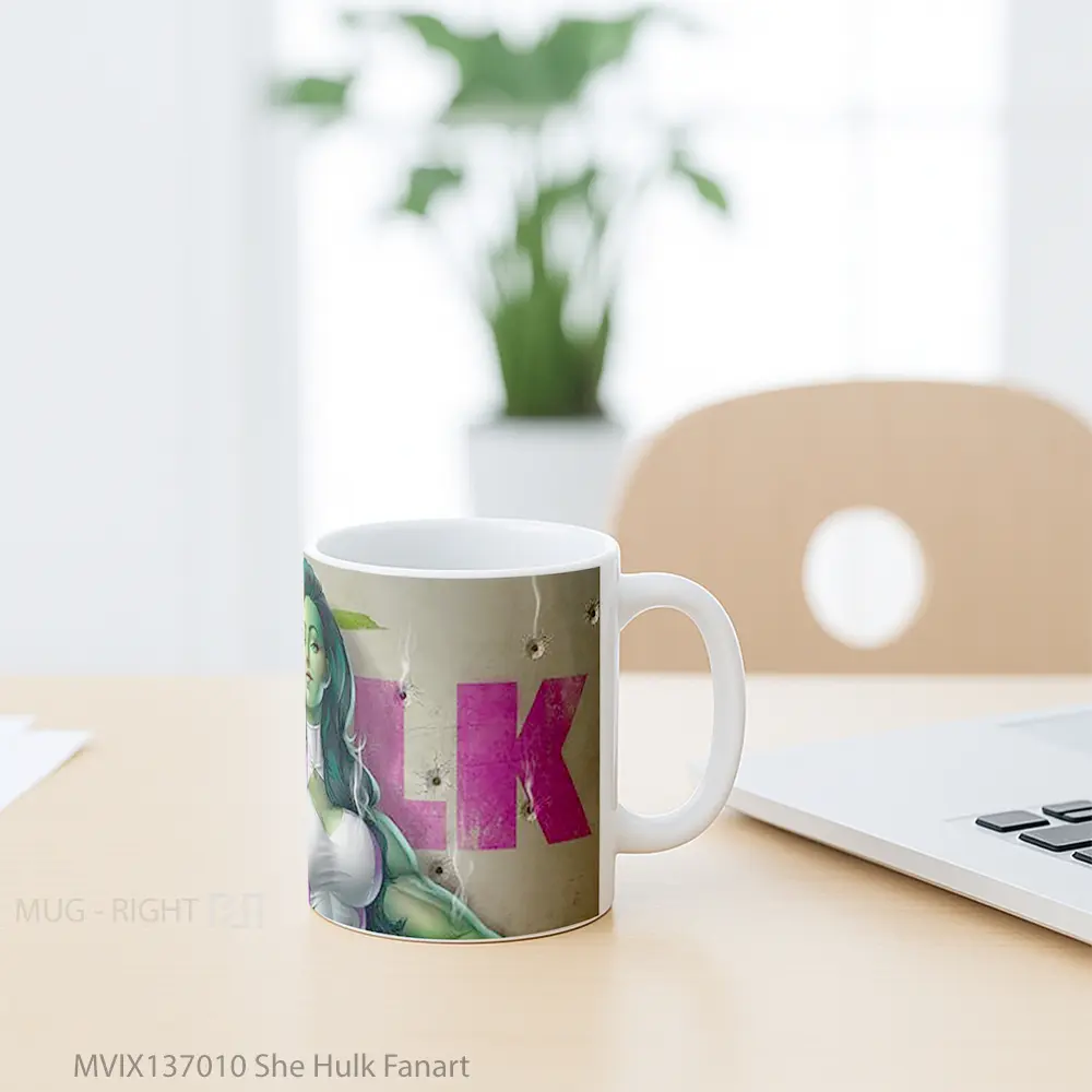 Mug She Hulk Fanart Gelas Superhero - All-side / Desain