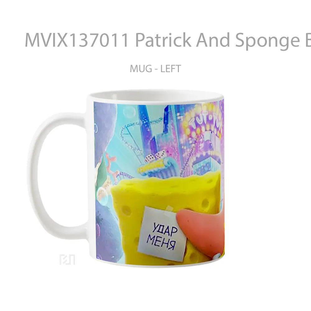 Mug Patrick And Sponge Bob In On The Run Gelas Keramik Unik - All-side / Desain
