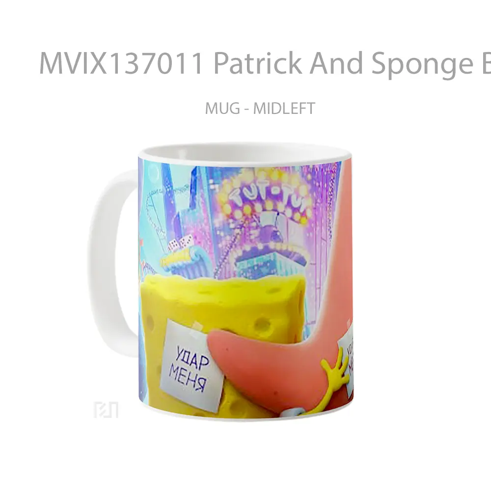 Mug Patrick And Sponge Bob In On The Run Gelas Keramik Unik - All-side / Desain