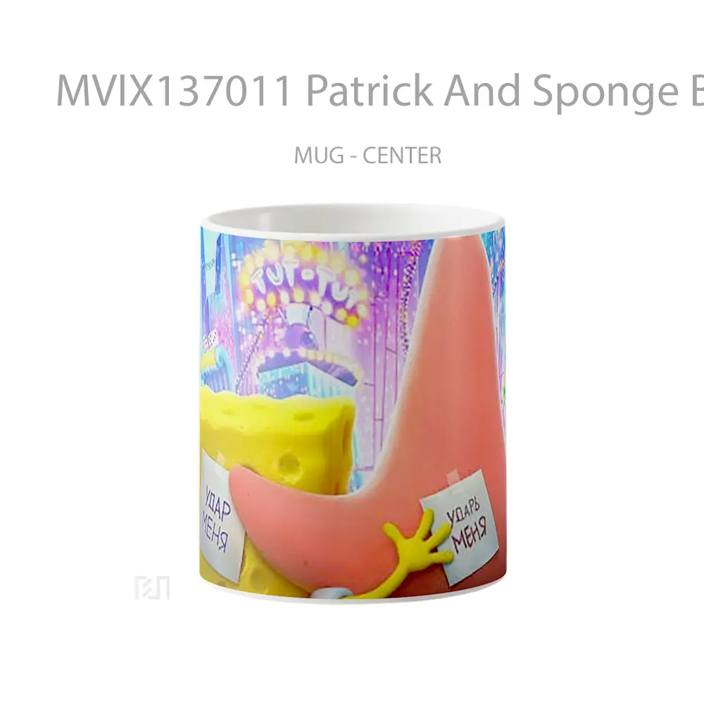 Mug Patrick And Sponge Bob In On The Run Gelas Keramik Unik