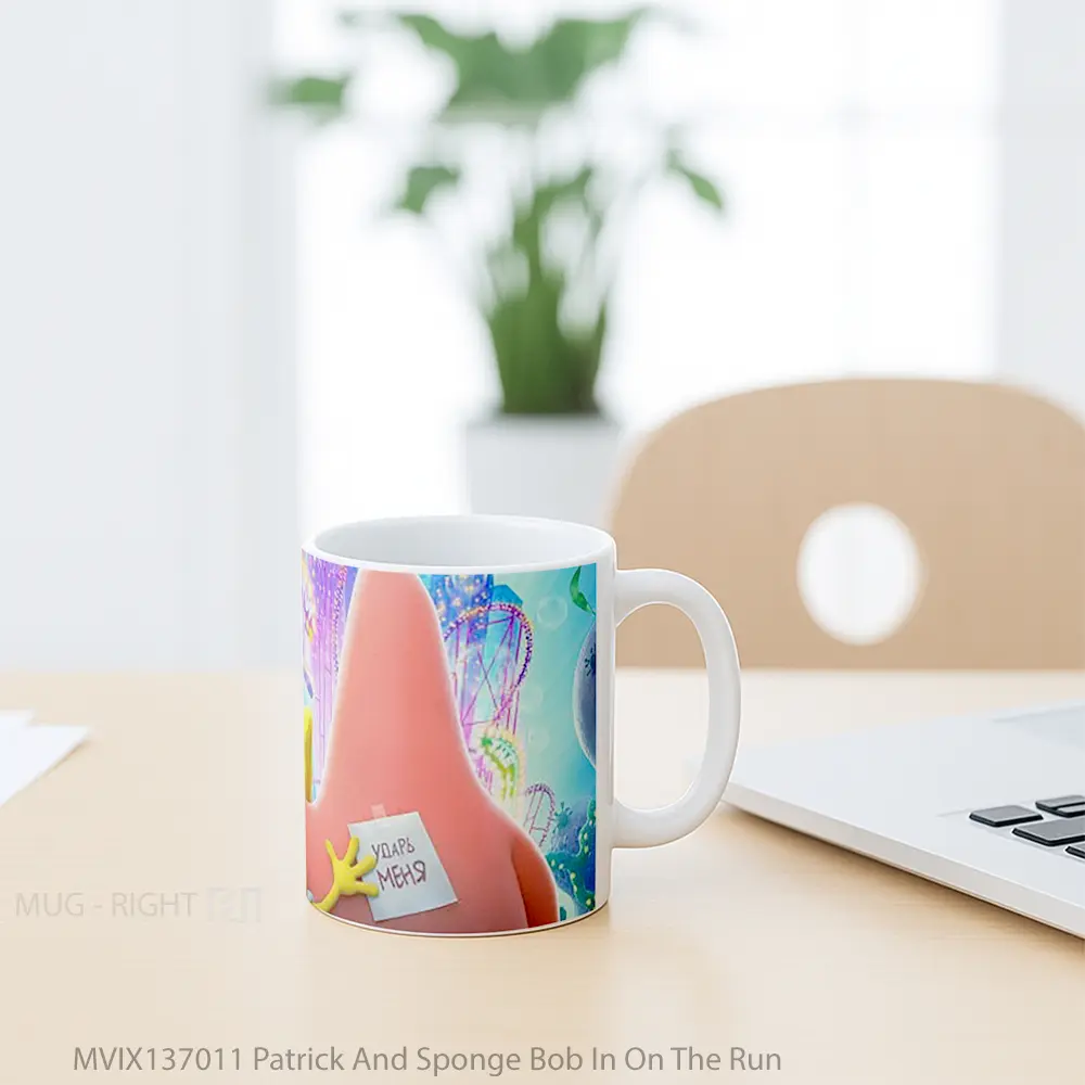 Mug Patrick And Sponge Bob In On The Run Gelas Keramik Unik - All-side / Desain