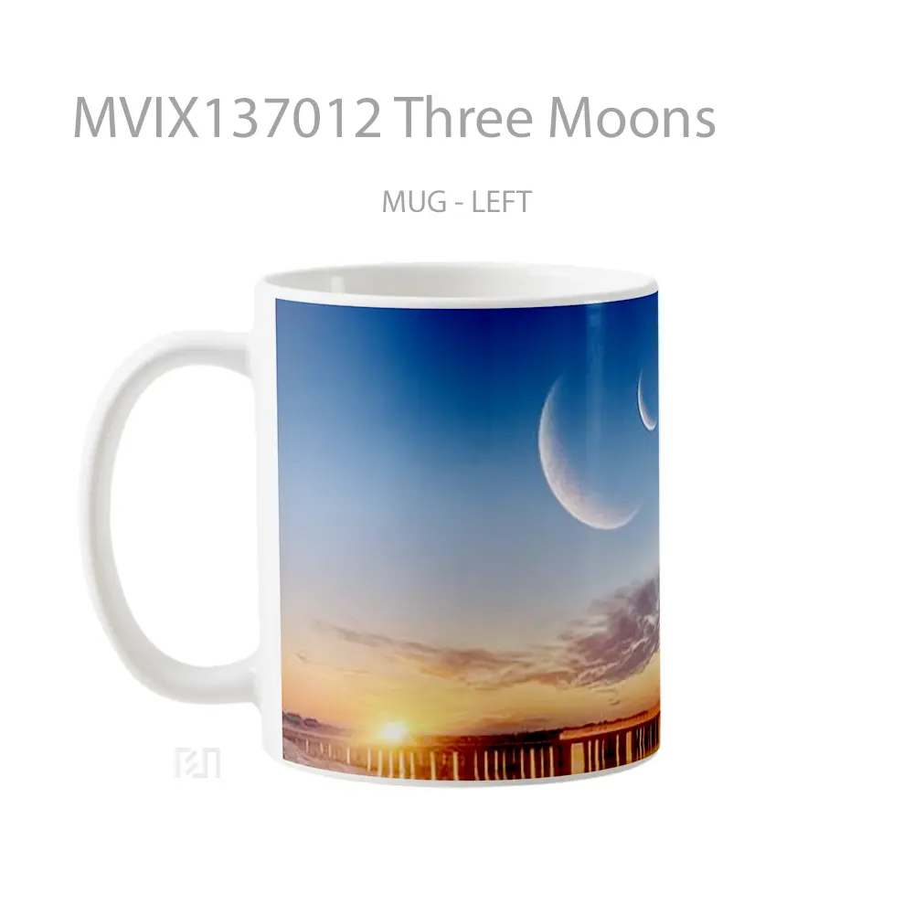 Mug Three Moons Gelas Astronomi - All-side / Desain