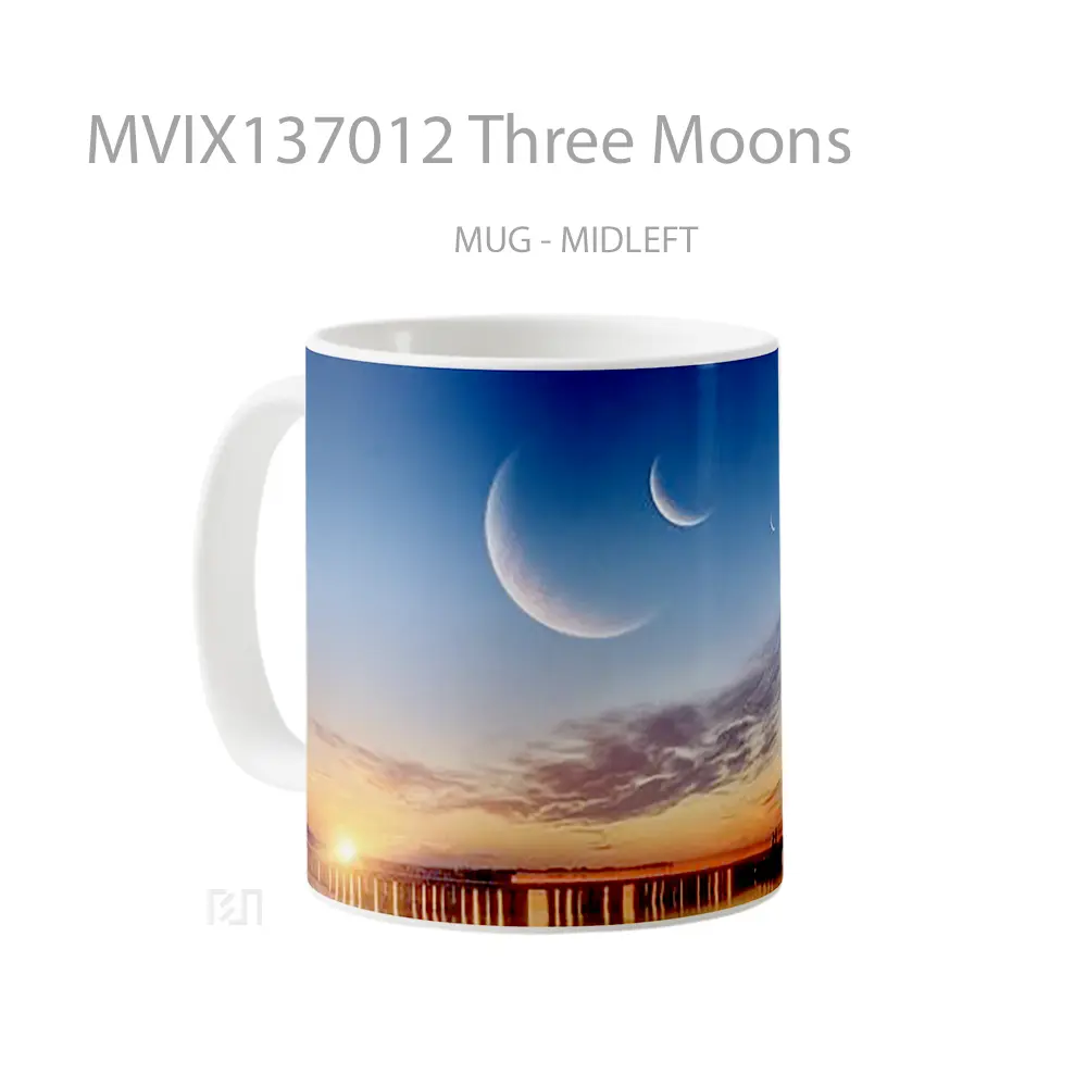 Mug Three Moons Gelas Astronomi - All-side / Desain