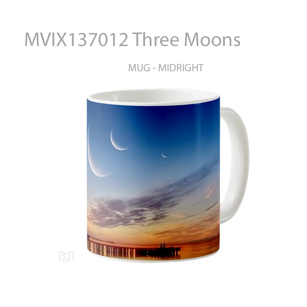 Mug Three Moons Gelas Astronomi - All-side / Desain