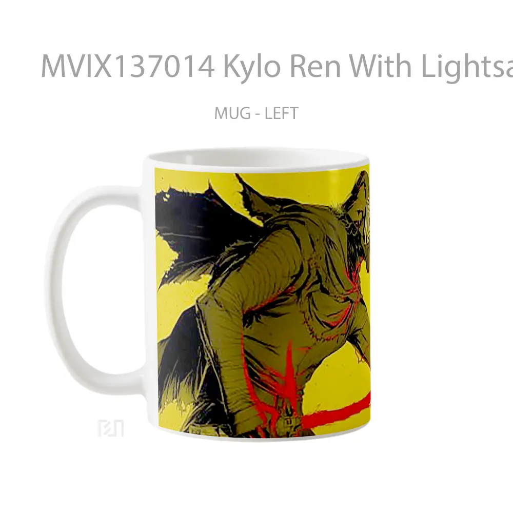 Mug Kylo Ren With Lightsaver Fanart Gelas Keramik Unik - All-side / Desain