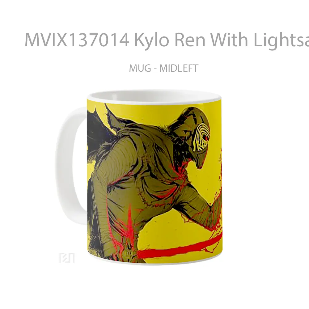 Mug Kylo Ren With Lightsaver Fanart Gelas Keramik Unik - All-side / Desain