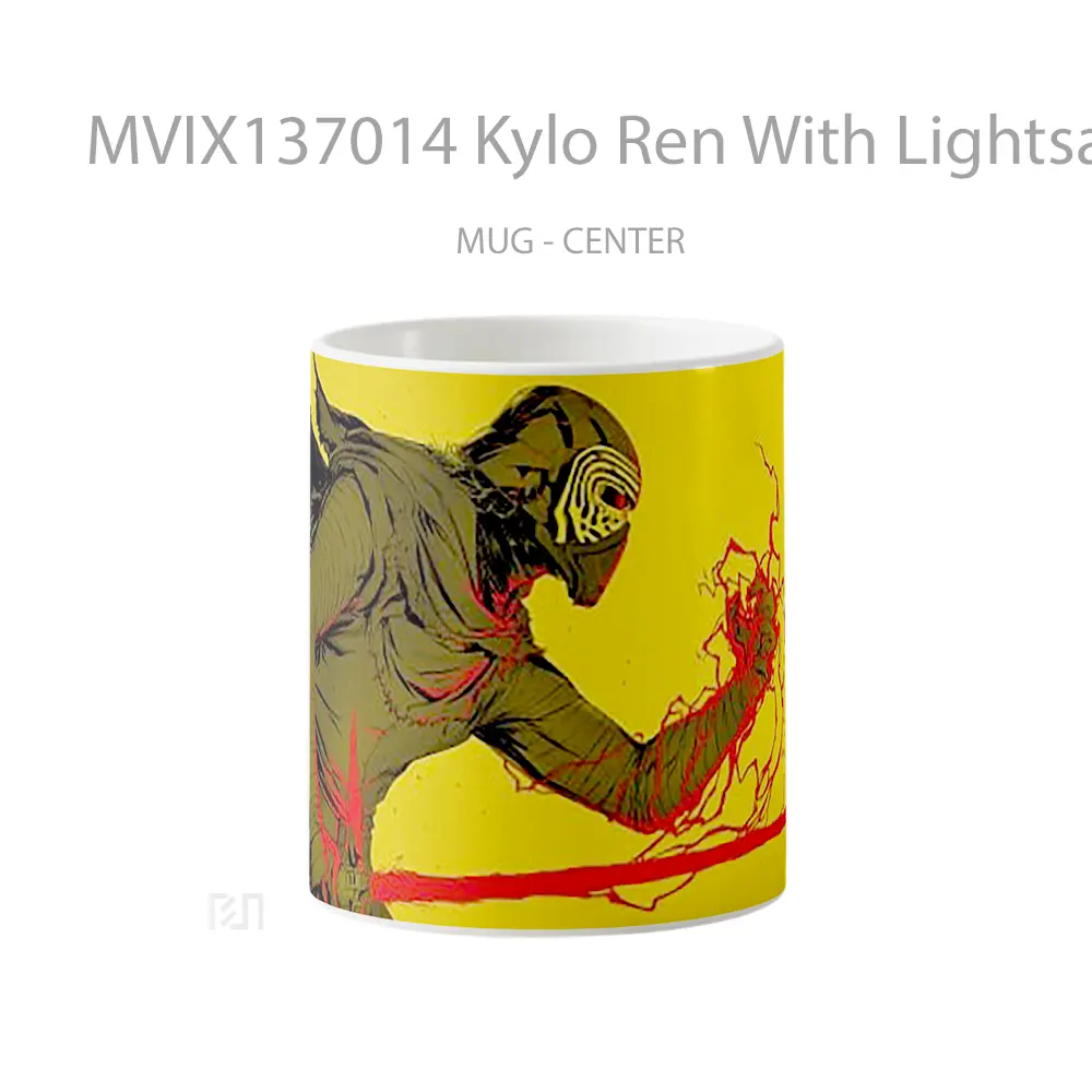 Mug Kylo Ren With Lightsaver Fanart Gelas Keramik Unik