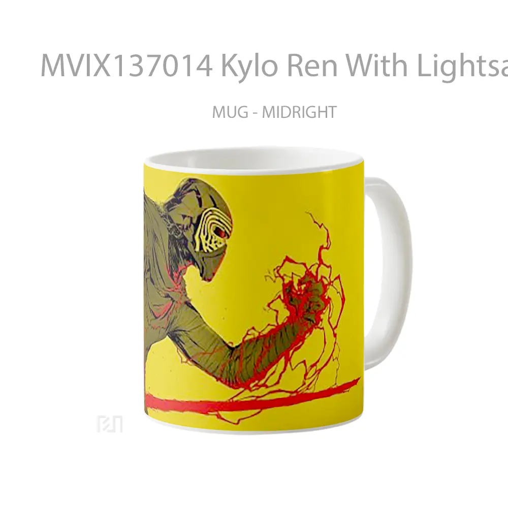 Mug Kylo Ren With Lightsaver Fanart Gelas Keramik Unik - All-side / Desain
