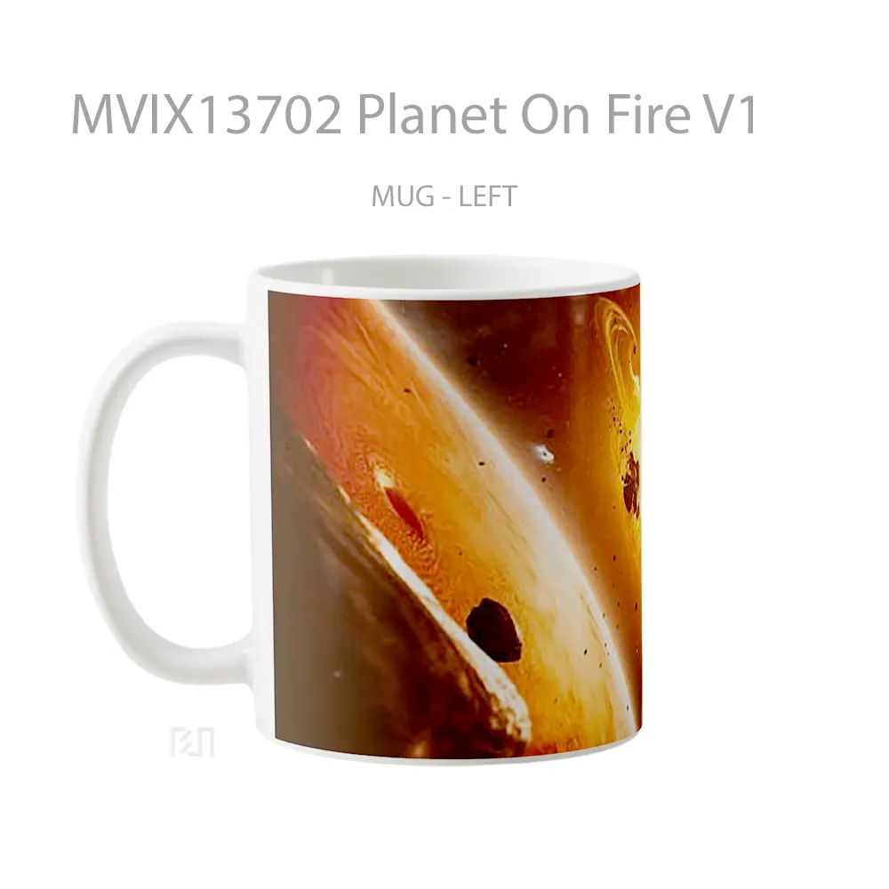 Mug Planet On Fire V1 Gelas Astronomi - All-side / Desain