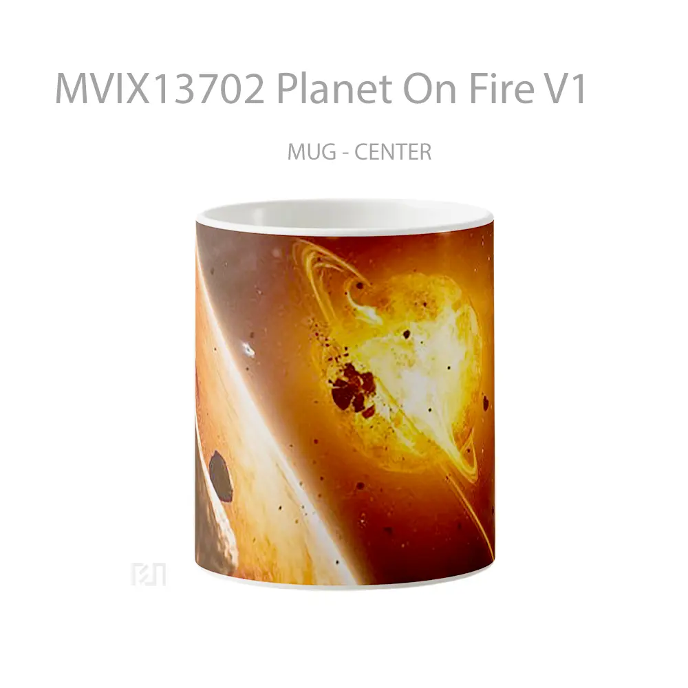 Mug Planet On Fire V1 Gelas Astronomi