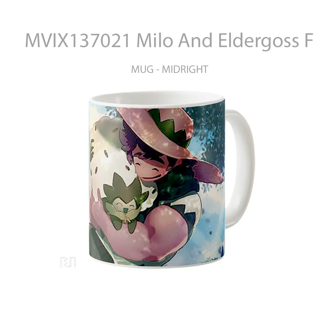 Mug Milo And Eldergoss From Pokemon Sword And Shield Cangkir Anime - All-side / Desain
