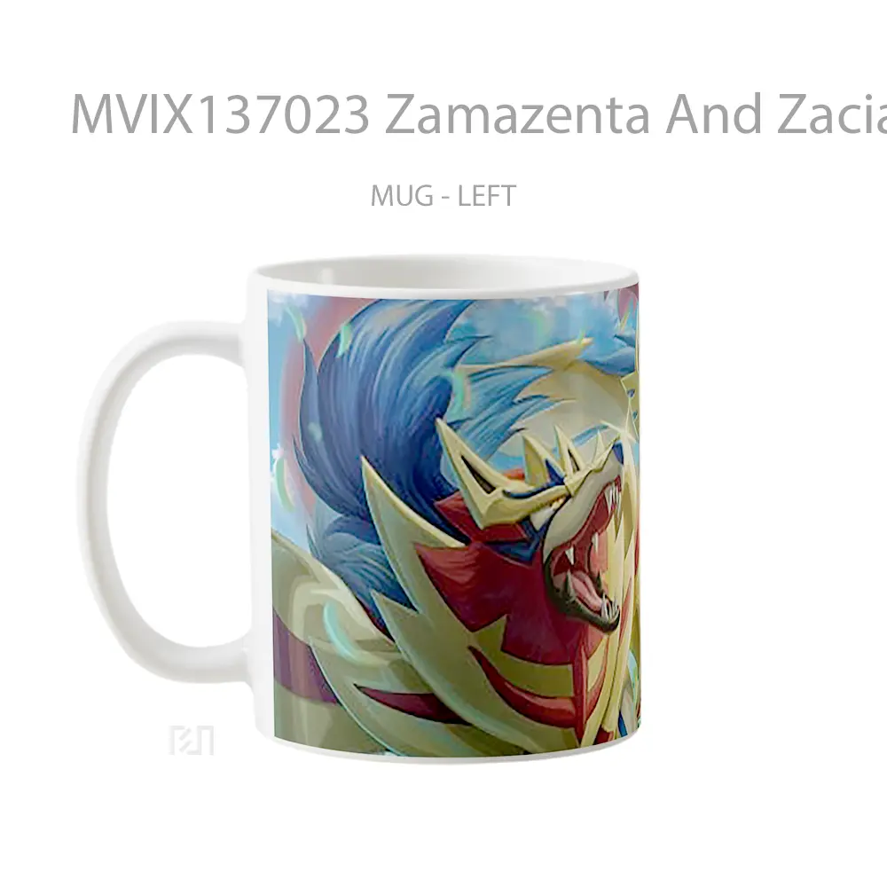 Mug Zamazenta And Zacian From Pokemon Sword And Shield Cangkir Anime - All-side / Desain