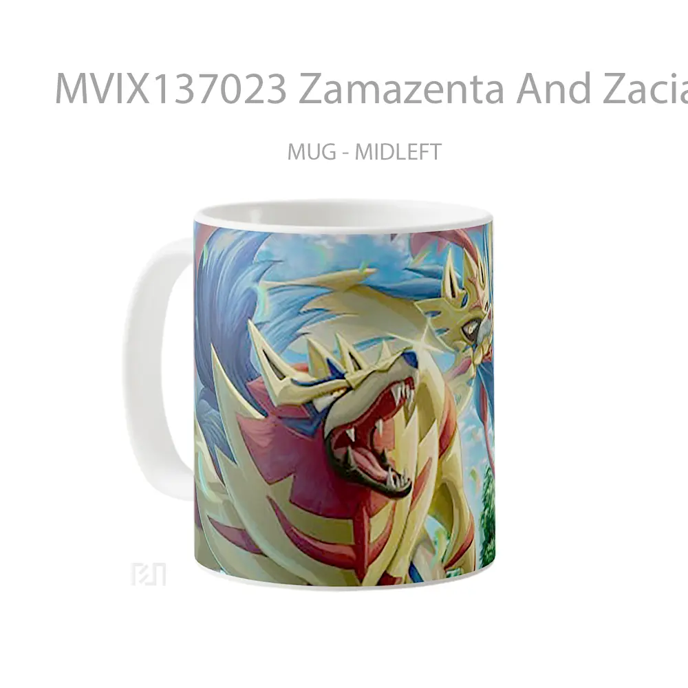Mug Zamazenta And Zacian From Pokemon Sword And Shield Cangkir Anime - All-side / Desain