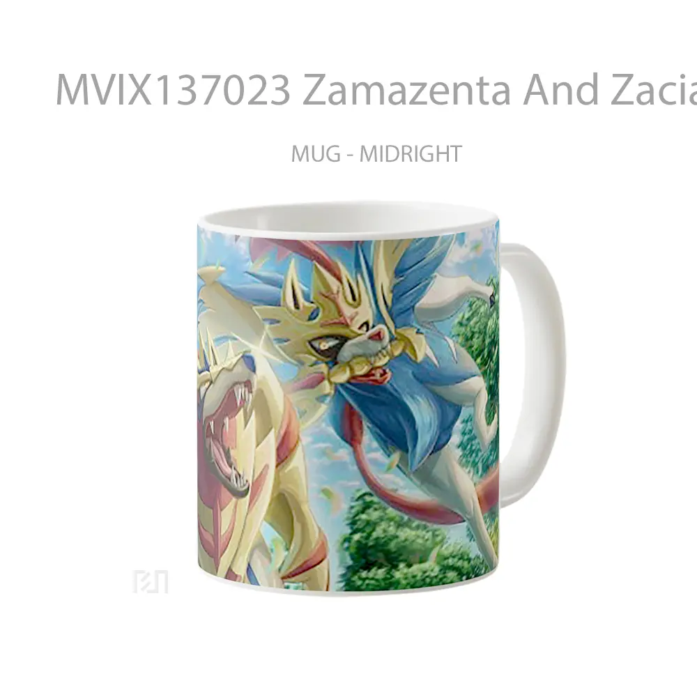 Mug Zamazenta And Zacian From Pokemon Sword And Shield Cangkir Anime - All-side / Desain
